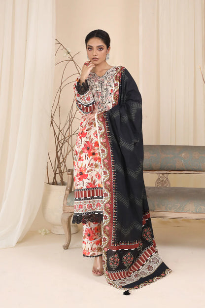 3 PIECE - EMBROIDERED KHADDAR MYS-3PW24-03