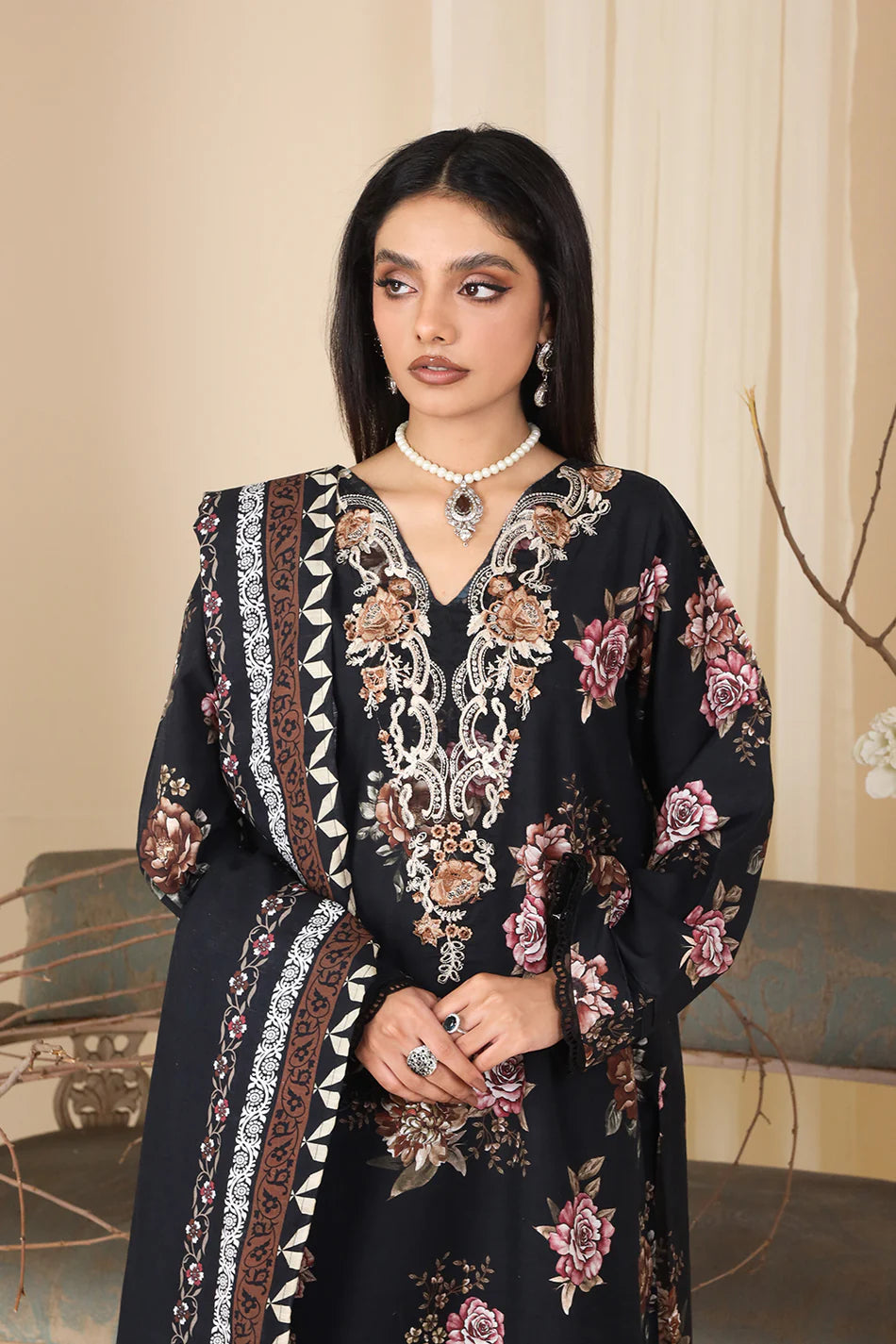 3 PIECE - EMBROIDERED KHADDAR MYS-3PW24-01