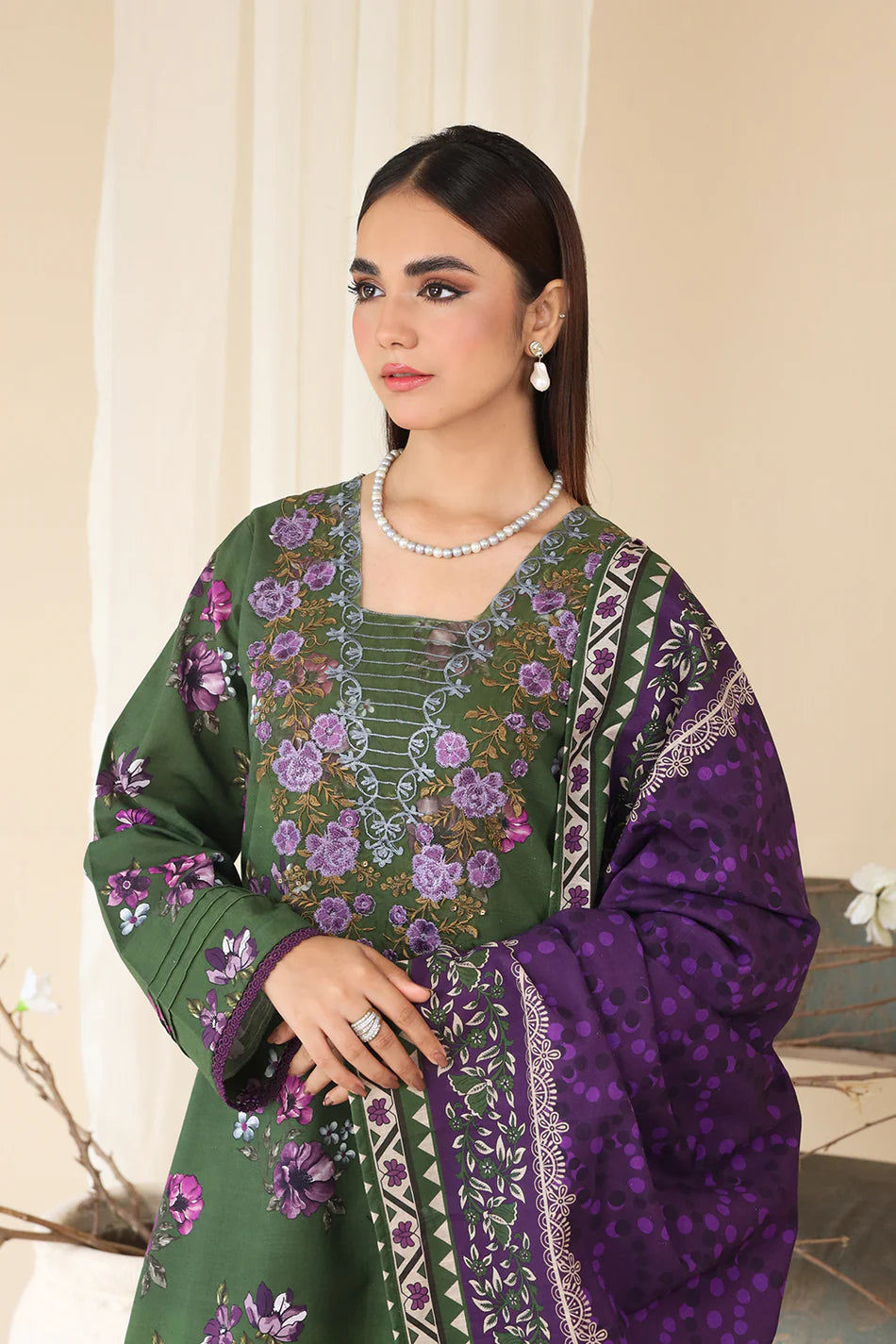 3 PIECE - EMBROIDERED KHADDAR MYS-3PW24-10