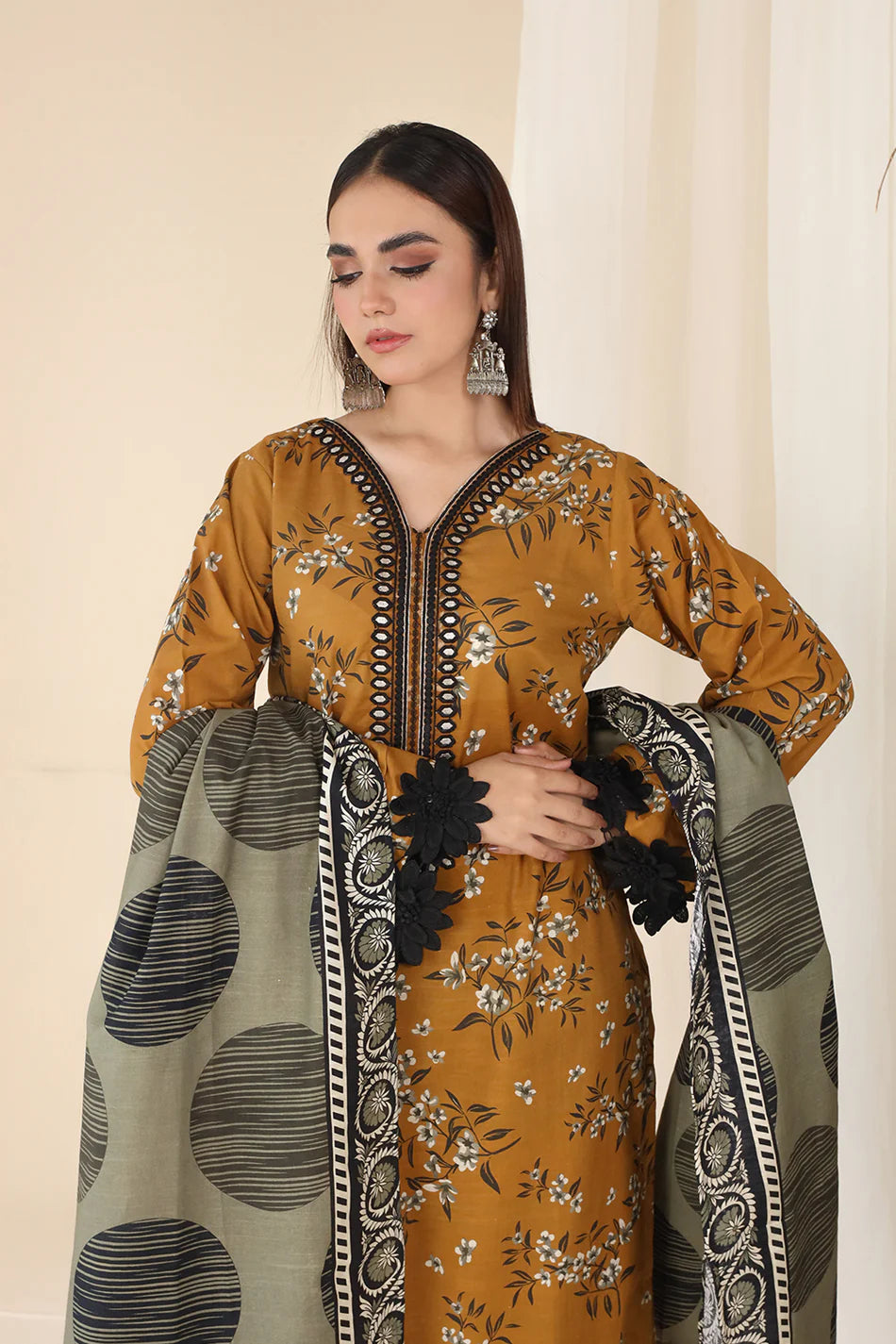 3 PIECE - EMBROIDERED KHADDAR MYS-3PW24-08