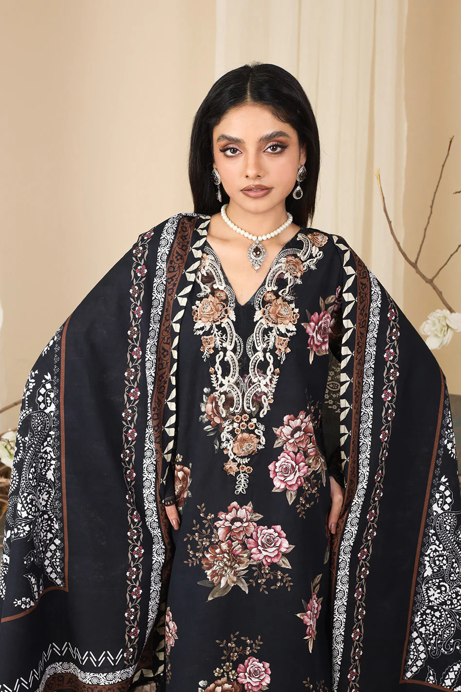 3 PIECE - EMBROIDERED KHADDAR MYS-3PW24-01