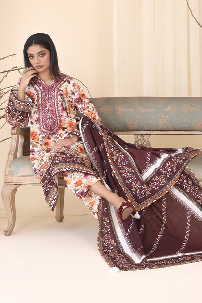 3 PIECE - EMBROIDERED KHADDAR - MYS-3PW24