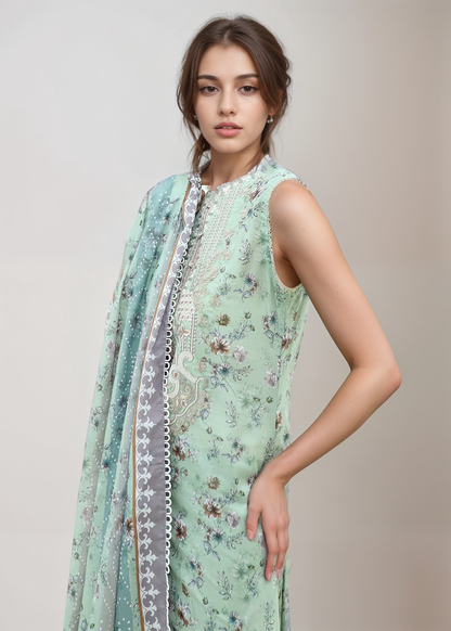 3 Pc Unstitched Digital Printed Lawn Suit - SR-2404